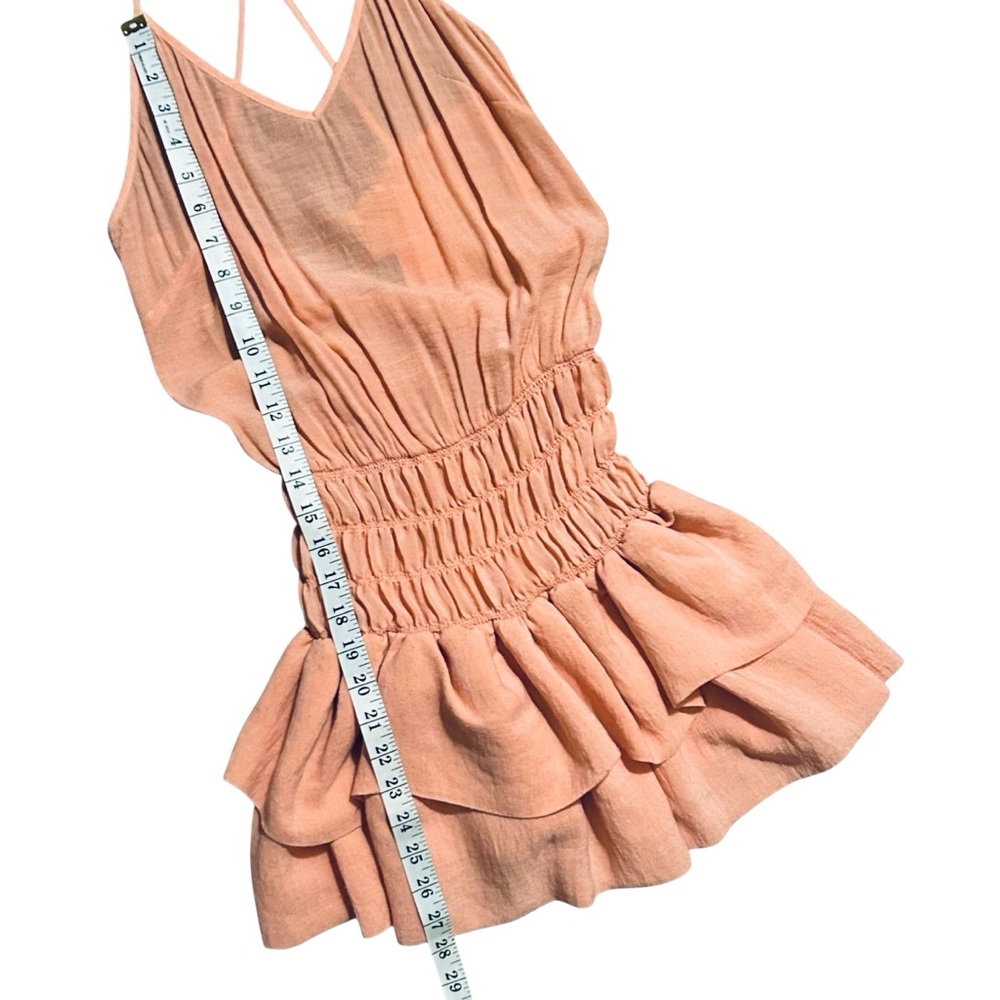 ‼️SOLD‼️ MAJE NWT Peachy Pink Sleeveless Folie Smocked Waist Mini Dress 2 - Picture 10 of 16